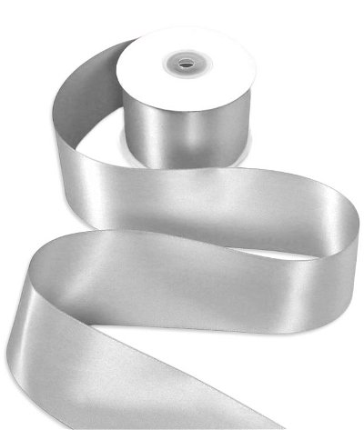 2-1/2 inch Silver Double Face Satin Ribbon - 25 Yards