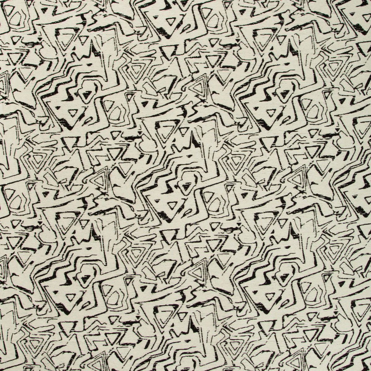 Kravet Design 34955-8 Water & Stain Resistant Ivory Black Abstract Chenille Upholstery Fabric STA outlets 1930