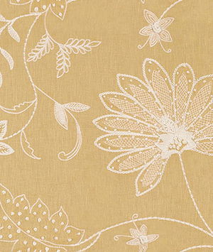 Kravet 3574.4 Hand Embroidery Saffron Fabric
