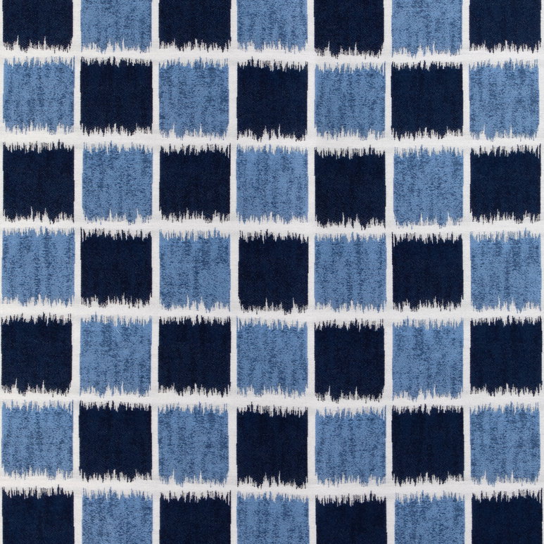 Kravet Ikat Squares Marine Fabric