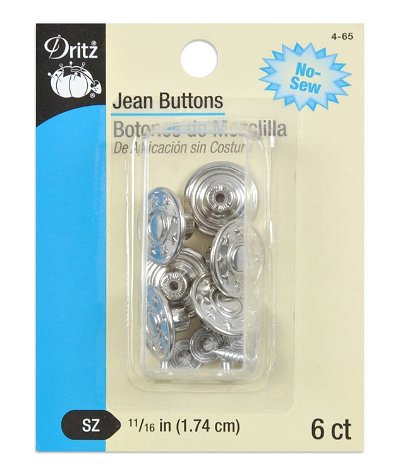 Dritz 6 Nickel Jean Buttons - 11/16 inch