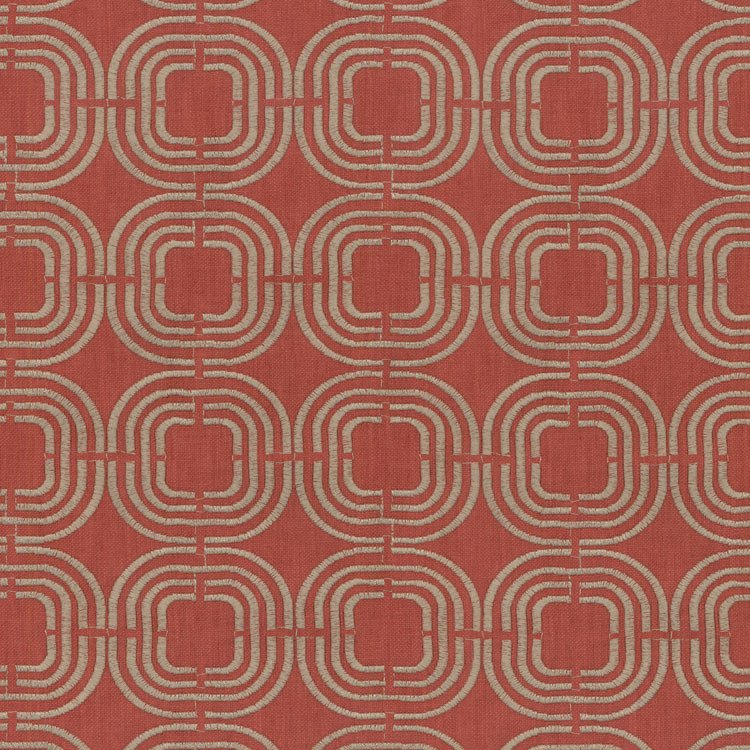PKL Studio Chain Reaction Embroidered Cayenne Fabric
