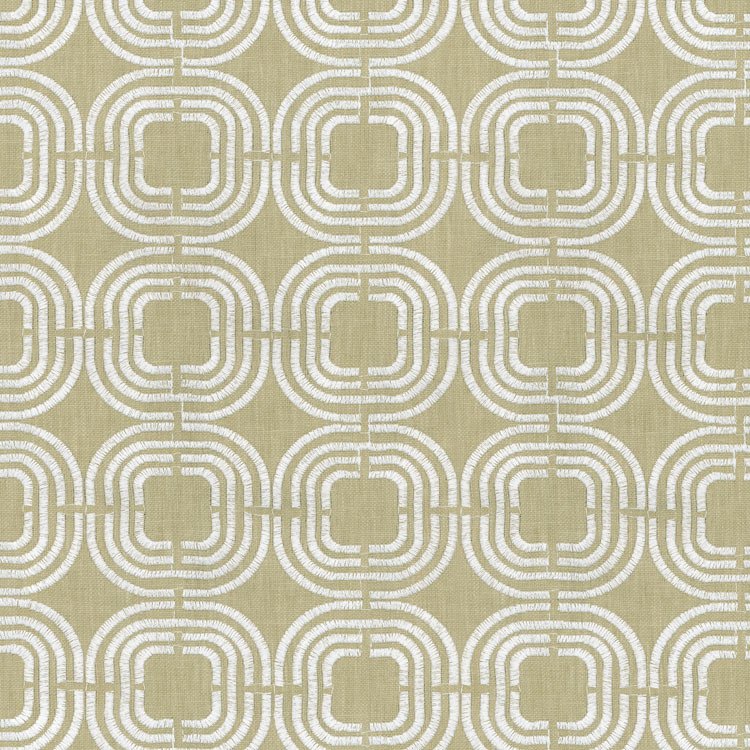 PKL Studio Chain Reaction Embroidered Celery Fabric