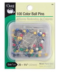 Dritz 100 Color Ball Point Pins - Size 20