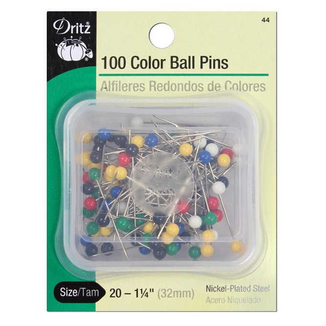 Dritz 100 Color Ball Point Pins - Size 20