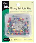 Dritz 75 Long Ball Point Pins - Size 24