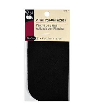 Dritz 2 Black Twill Iron-On Patches