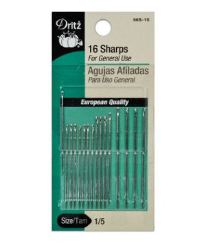 Dritz 16 Sharps Hand Needles - Size 1/5