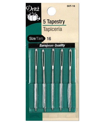 Dritz 5 Tapestry Hand Needles - Size 16