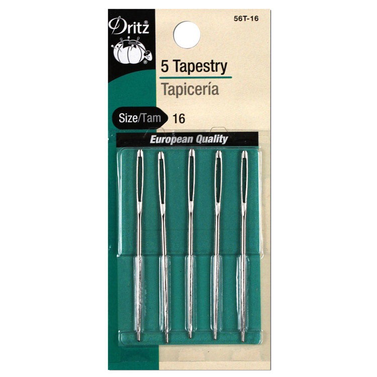 Dritz 5 Tapestry Hand Needles - Size 16