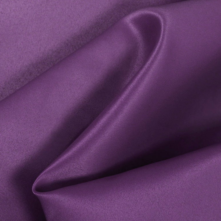 Grape Purple Matte Satin (Peau de Soie) Fabric