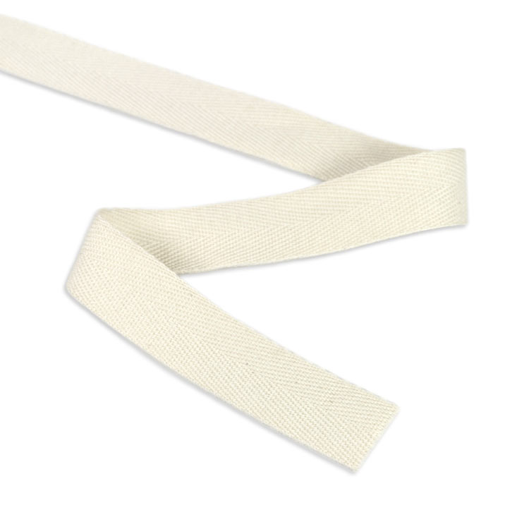 7/8" Natural Cotton Twill Ribbon - 25 Yards