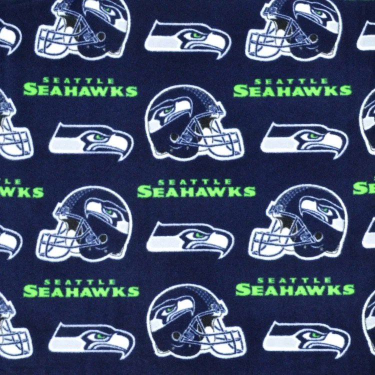 Cotton Fabric - Sports Fabric - NFL Football Seattle Seahawks Neon