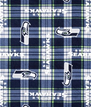 Seattle Seahawks Plaid NFL Fleece Fabric