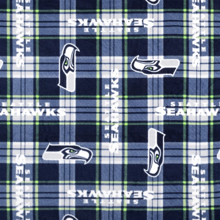 Seattle Seahawks Plaid NFL Fleece Fabric