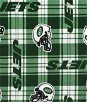 New York Jets Plaid NFL Fleece Fabric