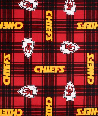 Fabric Traditions Kansas City Chiefs Plaid NFL Fleece Fabric