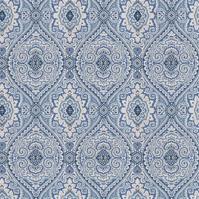 Fabricut Pocket Medallion Ocean Blue Fabric