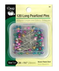 Dritz 120 Long Pearlized Pins - Size 24