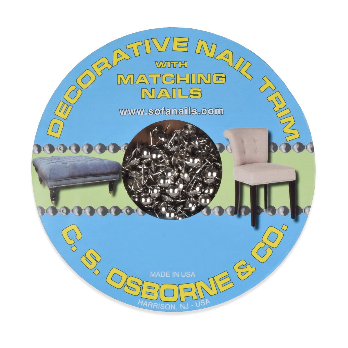 C.S. Osborne 6510 Nickel Decorative Nail Trim 10 Yards
