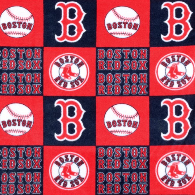 Fabric Traditions Boston Red Sox Block MLB Fleece Fabric