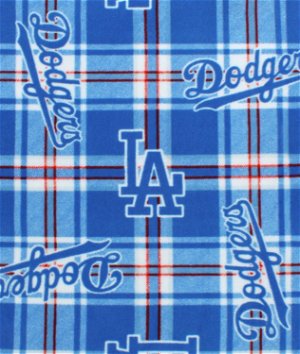 Los Angeles Dodgers Plaid MLB Fleece Fabric