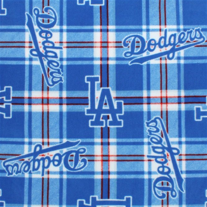 Fabric Traditions Los Angeles Dodgers Plaid MLB Fleece Fabric