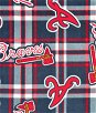 Fabric Traditions Atlanta Braves Plaid MLB Fleece Fabric