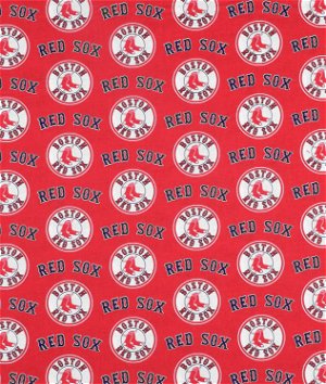 波士顿红袜红色MLB棉布面料