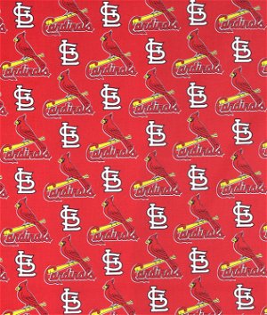 MLB Fleece St. Louis Cardinals Allover Red Fabric