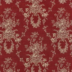 Country House Toile Red Fabric
