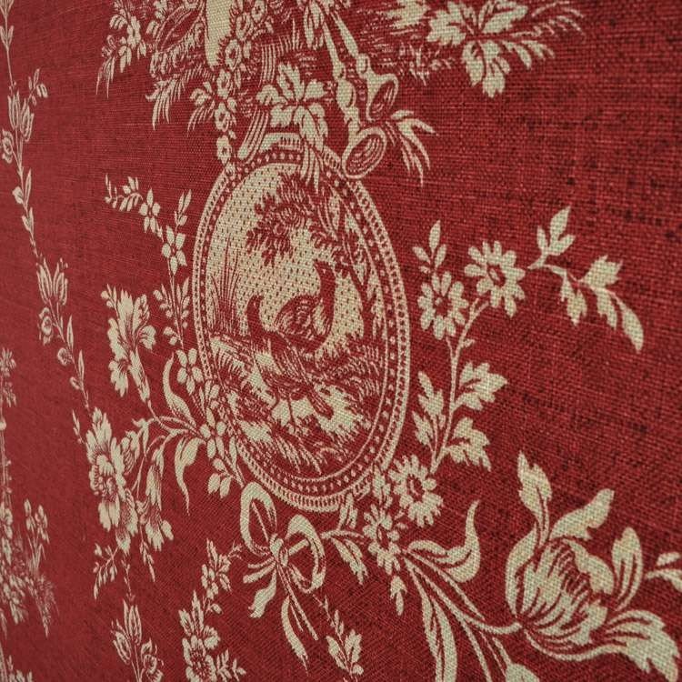 NEW~80" RED ON CREAM~WAVERLY Country Life Toile~Lined Tablerunner With Tassels 