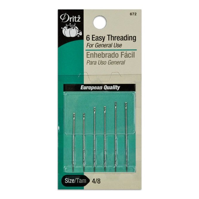 Dritz 6 Easy Threading Hand Needles - Size 4/8
