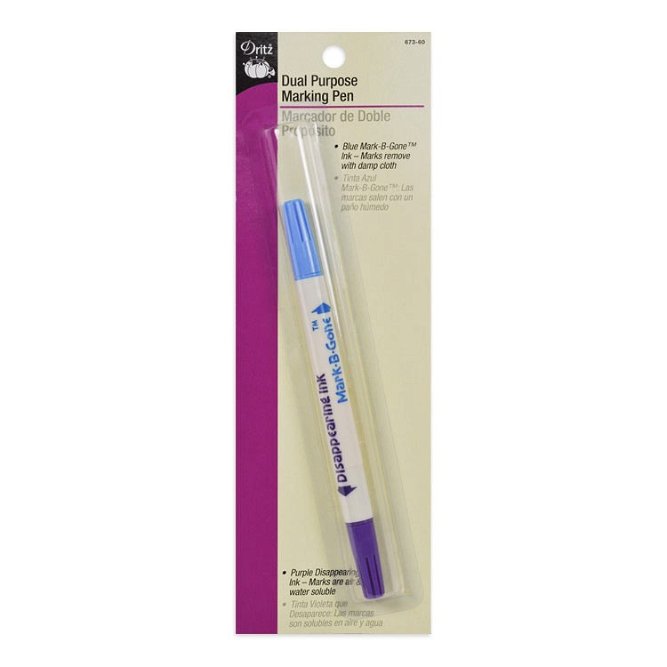 Dritz Dual Tipped Marking Pen - Blue &amp; Purple