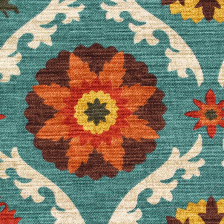 Waverly Mayan Medallion Adobe Fabric | OnlineFabricStore