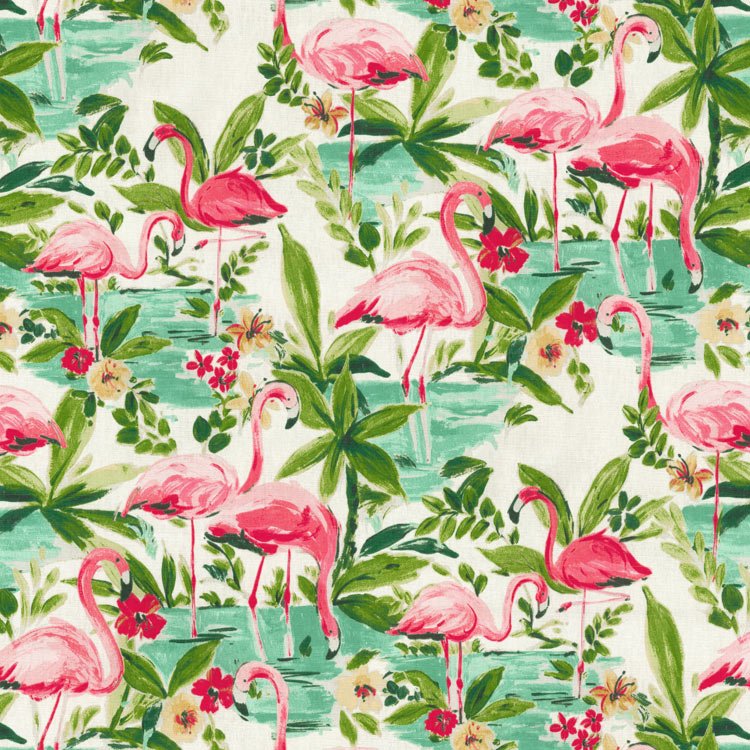 Waverly Floridian Flamingo In Bloom Fabric