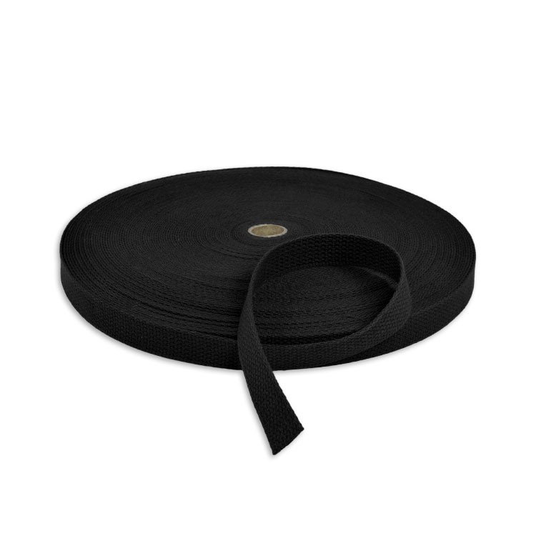 1-1/4" Black Cotton Webbing
