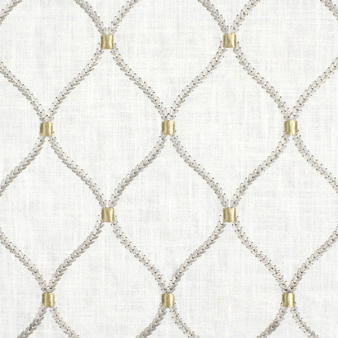 Williamsburg Deane Embroidery Smoke Fabric image 2 of 5