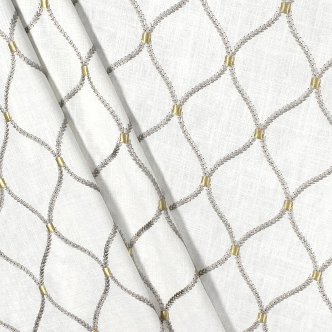 Williamsburg Deane Embroidery Smoke Fabric image 3 of 5