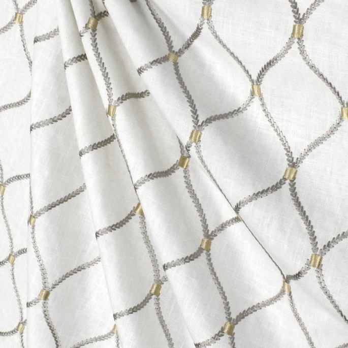 Williamsburg Deane Embroidery Smoke Fabric image 4 of 5