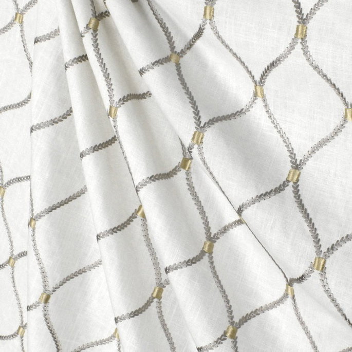 Williamsburg Deane Embroidery Smoke Fabric image 4 of 5