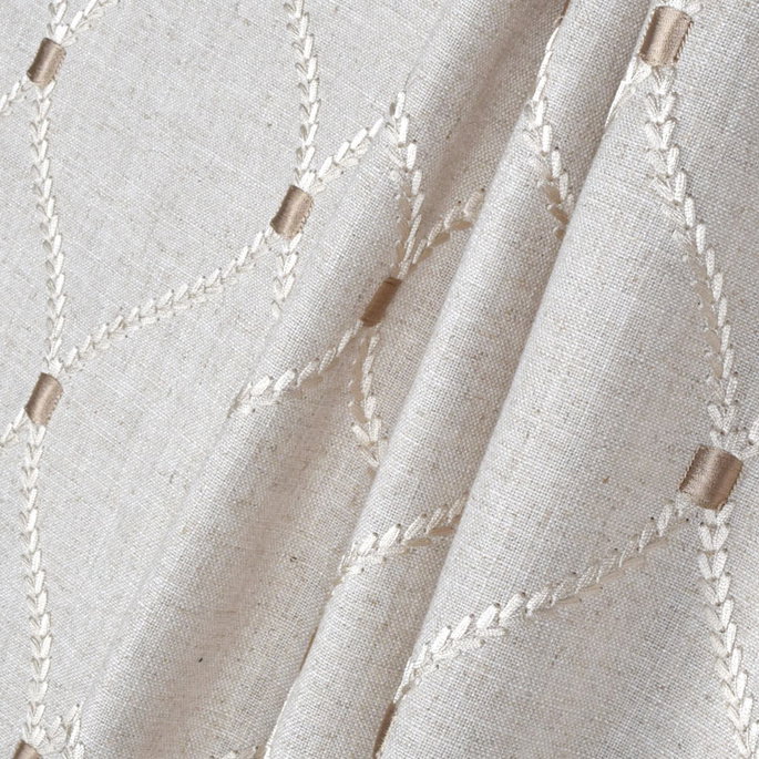Williamsburg Deane Embroidery Flax Fabric image 3 of 3
