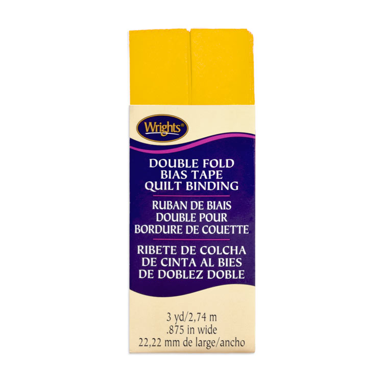 Wrights 7/8" Yellow Double Fold Bias Tape Quilt Binding - 3 Yards