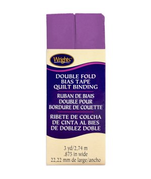 Wrights 7/8 inch Purple Double Fold Bias Tape Quilt Binding - 3 Yards