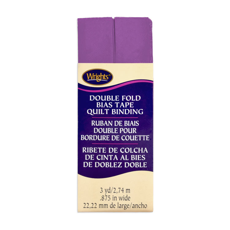 Wrights 7/8" Purple Double Fold Bias Tape Quilt Binding - 3 Yards