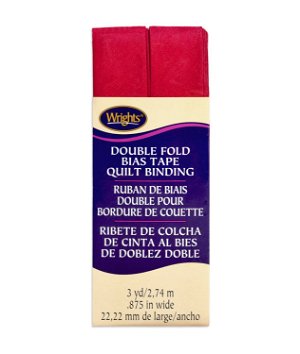 Wrights 7/8 inch Scarlet Double Fold Bias Tape Quilt Binding - 3 Yards