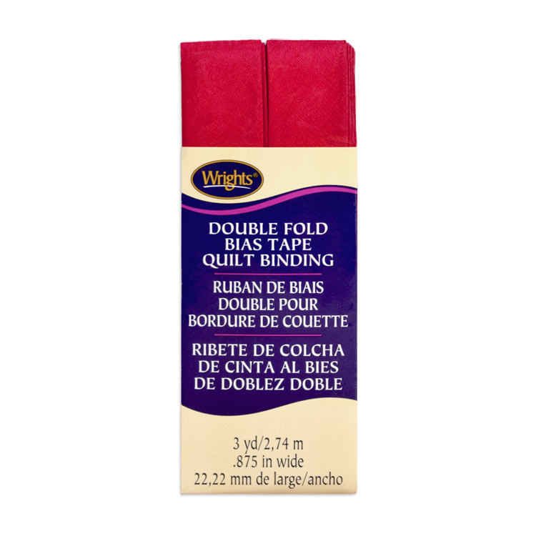 Wrights 7/8" Scarlet Double Fold Bias Tape Quilt Binding - 3 Yards