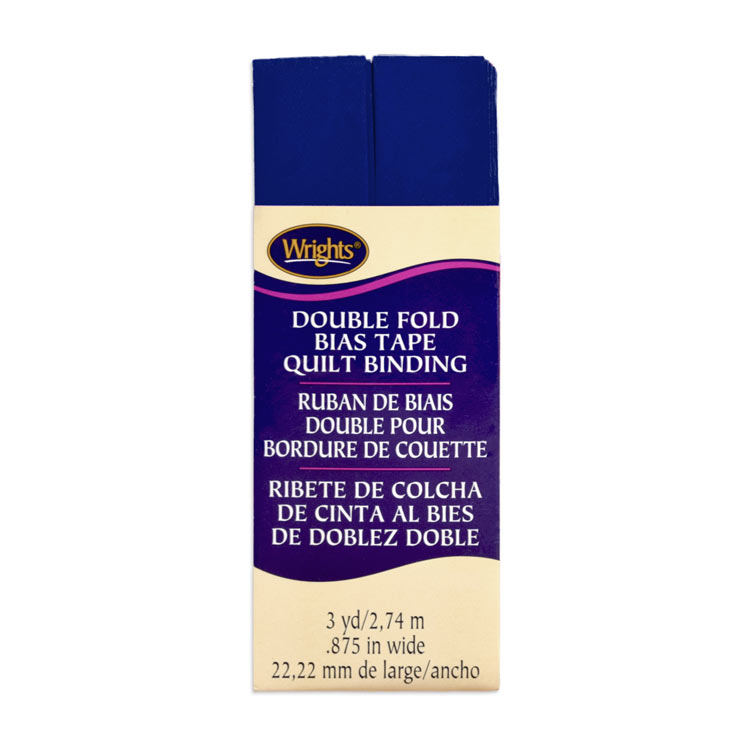 Wrights 7/8" Yale Blue Double Fold Bias Tape Quilt Binding - 3 Yards