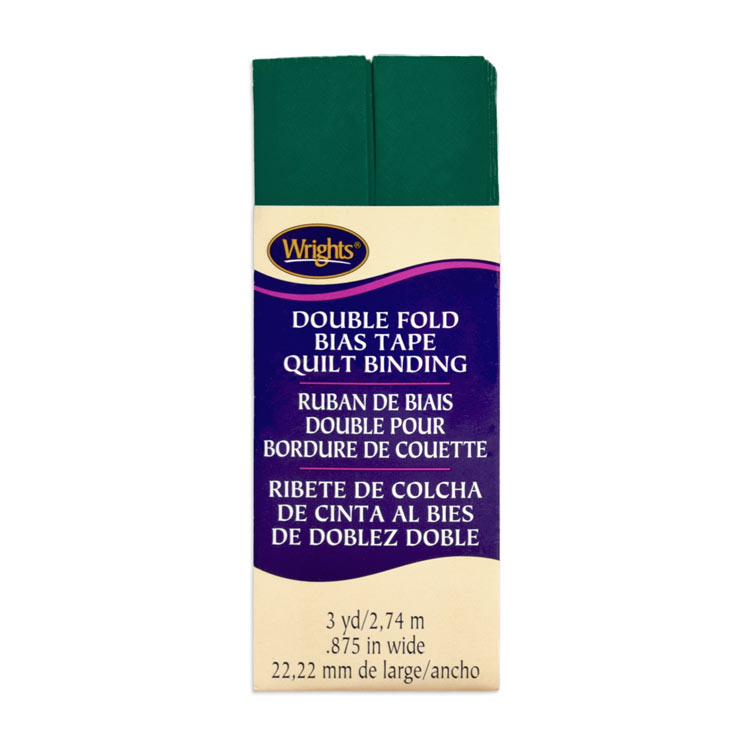 Wrights 7/8" Jungle Green Double Fold Bias Tape Quilt Binding - 3 Yards