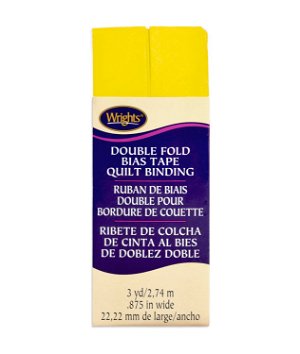 Wrights 7/8 inch Canary Double Fold Bias Tape Quilt Binding - 3 Yards